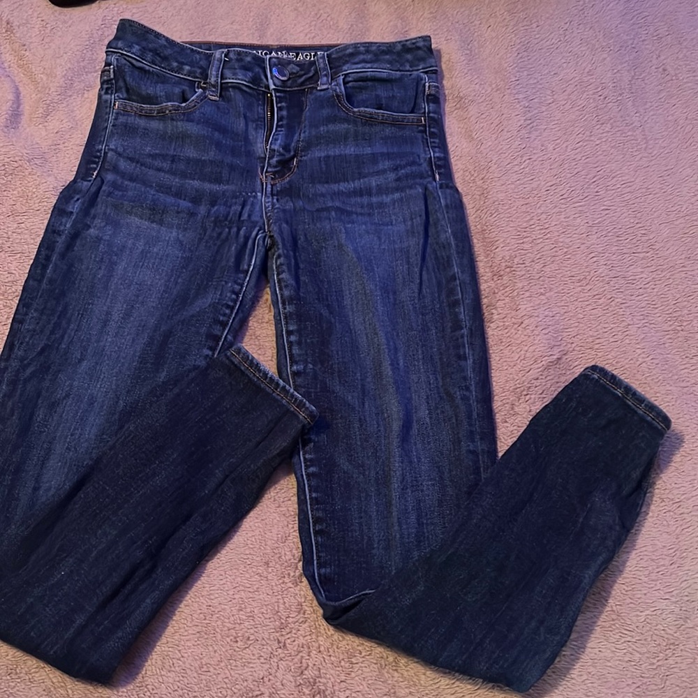 American Eagle Dark Blue Super Super Stretch Jeans
